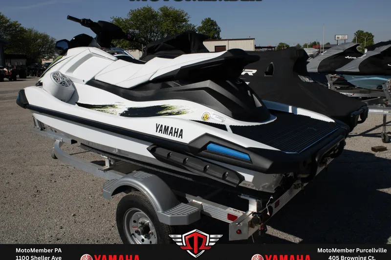 Slide: The Image of 2026 Yamaha WaveRunner VX Deluxe on trailer, displayed outdoors at dealership. - 6
