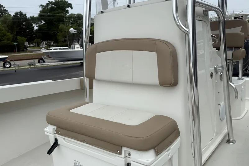 Slide: The Image of 2019 Parker 21 Special Edition boat with beige and white seating. - 8
