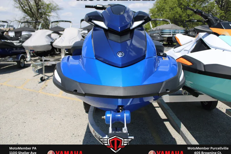Slide: The Image of 2026 Yamaha WaveRunner VX Limited HO in vibrant blue, displayed outdoors on a trailer. - 2