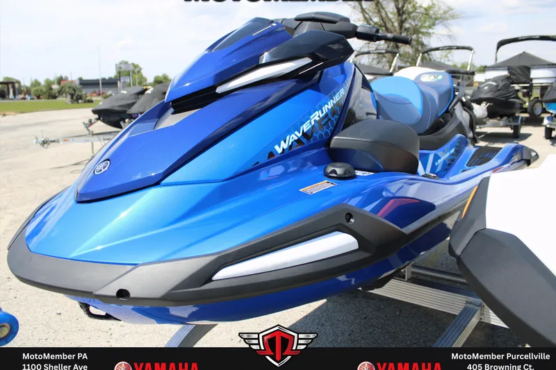 Slide: The Image of 2026 Yamaha WaveRunner VX Limited HO in vibrant blue on display outdoors. - 3