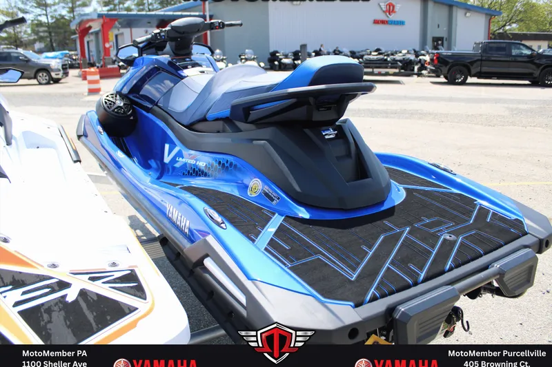Slide: The Image of 2026 Yamaha WaveRunner VX Limited HO in blue, displayed at a dealership. - 4