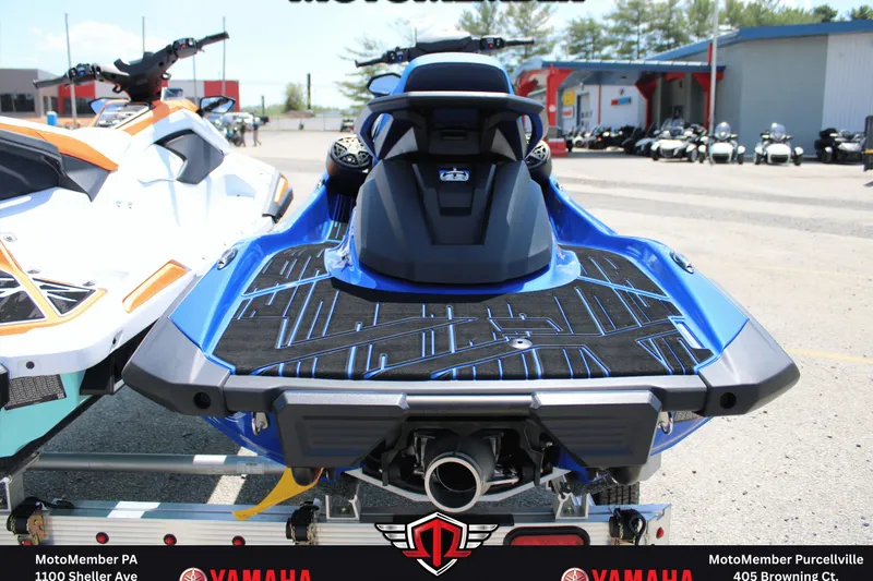 Slide: The Image of 2026 Yamaha WaveRunner VX Limited HO in blue, rear view on trailer. - 5