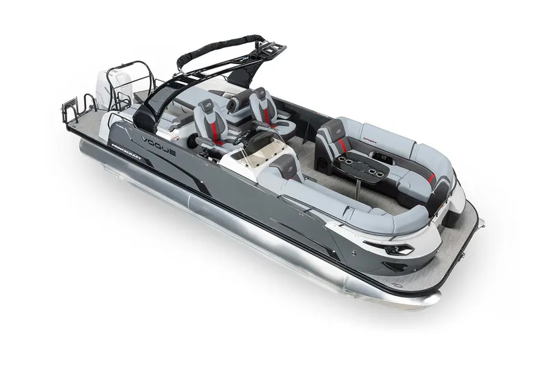Slide: The Image of Manufacturer Provided Image: 2025 Princecraft Vogue 25 XT pontoon boat, sleek design, luxury seating, modern features. - 63