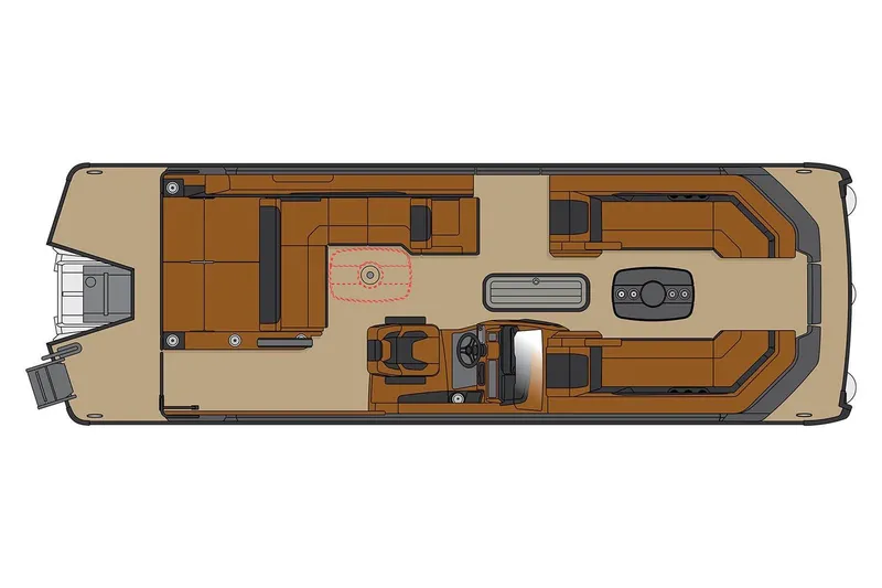 Slide: The Image of Manufacturer Provided Image: Top view layout of 2026 Princecraft Vouge 25 RL pontoon boat interior design. - 67