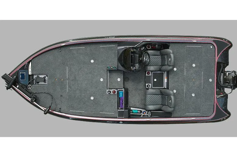 Slide: The Image of Manufacturer Provided Image: 2018 Triton 20 TrX bass boat, top view, showcasing spacious deck and dual seating. - 12