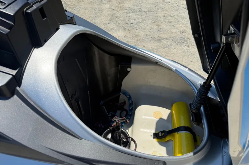 Slide: The Image of Open storage compartment of 2020 Yamaha WaveRunner FX Cruiser HO, showing interior details. - 6