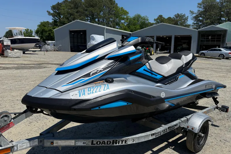 Slide: The Image of 2020 Yamaha WaveRunner FX Cruiser HO on trailer, parked outdoors. - 8