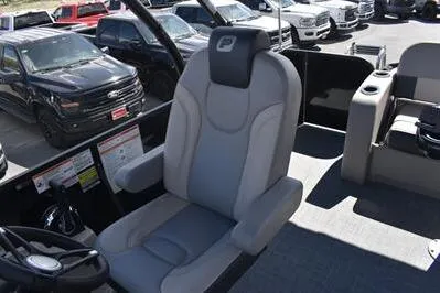 Slide: The Image of 2026 Princecraft Quorum 25 RL boat interior with comfortable seating and modern design. - 21