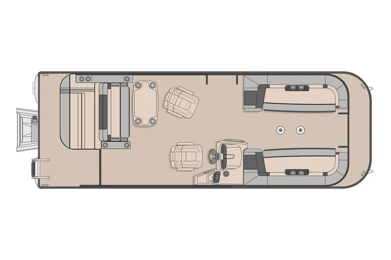 Slide: The Image of Manufacturer Provided Image: Top view layout of 2026 Princecraft Quorum 25 RL pontoon boat. - 45