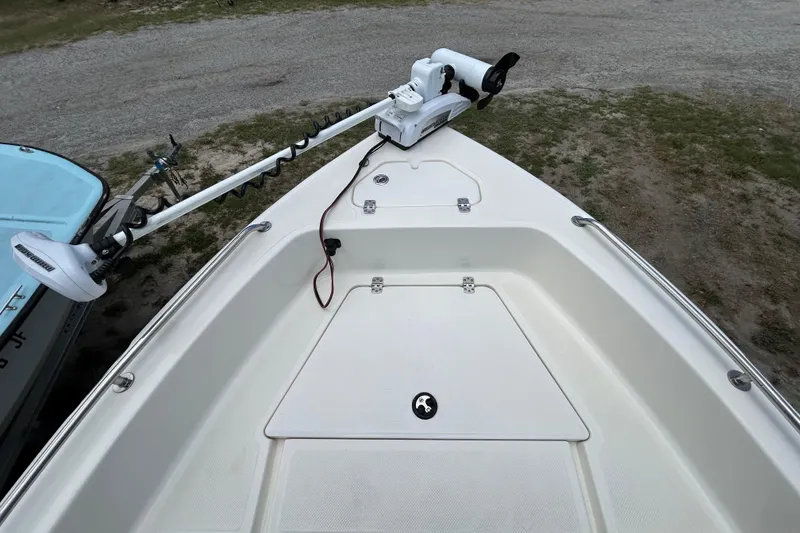 Slide: The Image of Bow view of 2014 Key West 176 Sportsman CC with trolling motor. - 6