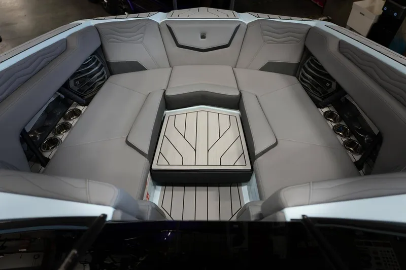 Slide: The Image of Interior of 2026 Nautique G23 with luxurious seating. - 12
