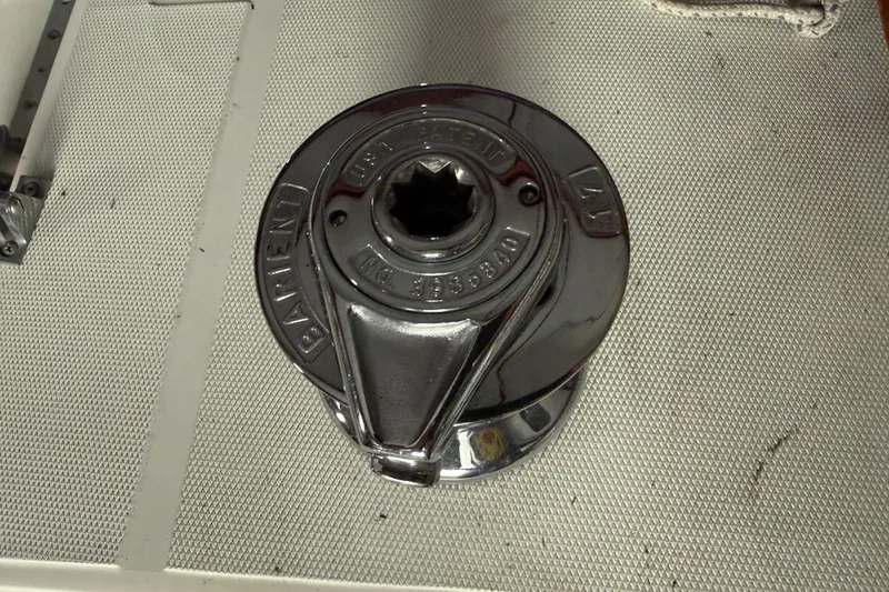 Slide: The Image of Boat winch on a 1986 CAL 33 sailboat. - 14