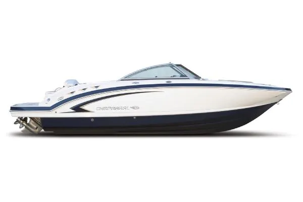 Slide: The Image of Manufacturer Provided Image: 2012 Chaparral 244 Sunesta boat, side view, white and blue hull. - 20