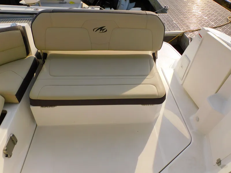 Slide: The Image of Seating area of the 2019 Monterey SPORT YACHT 295. - 25