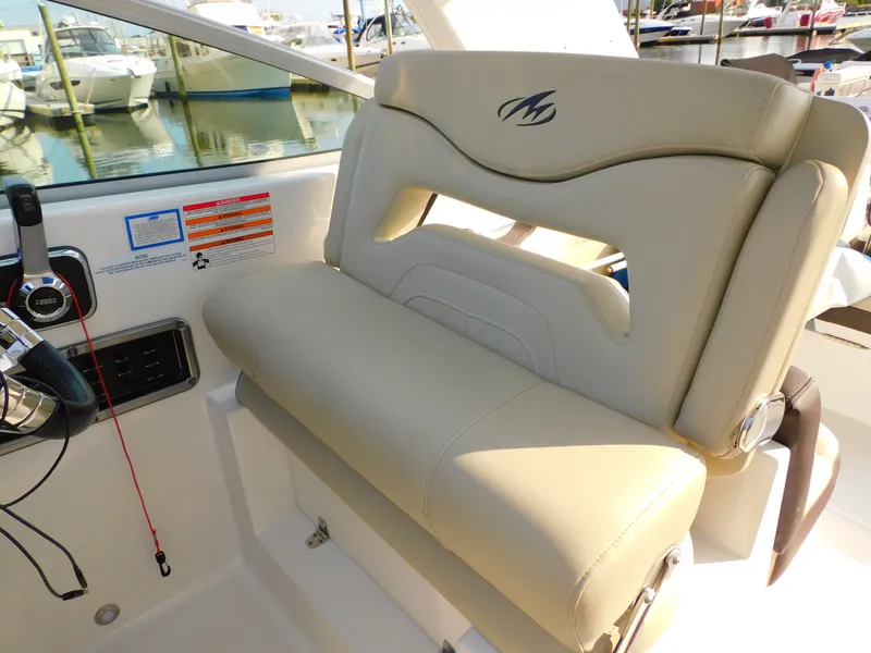 Slide: The Image of Interior of 2019 Monterey SPORT YACHT 295 with beige seating. - 27