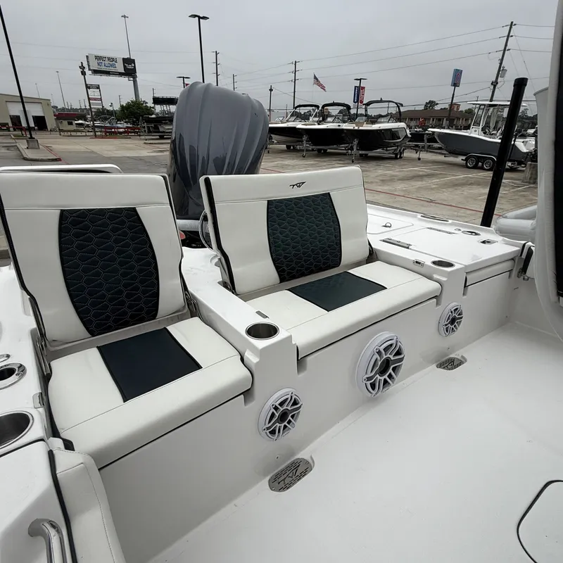 Slide: The Image of Interior of 2026 Tidewater 2500 Carolina Bay with luxurious seating. - 29