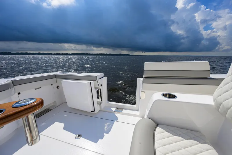 Slide: The Image of Luxurious Valhalla V-46 yacht interior with ocean view, 2026 model. - 18