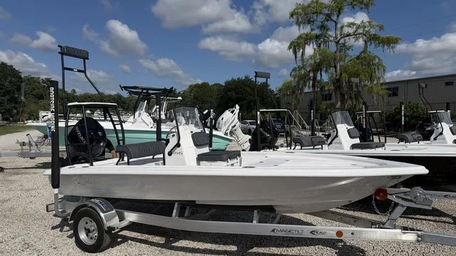 The Image of 2026 ALK2 Powerboats 17HS on a trailer, displayed outdoors. - 1