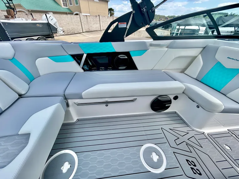 Slide: The Image of Interior of 2026 MasterCraft XT22 with modern seating. - 37