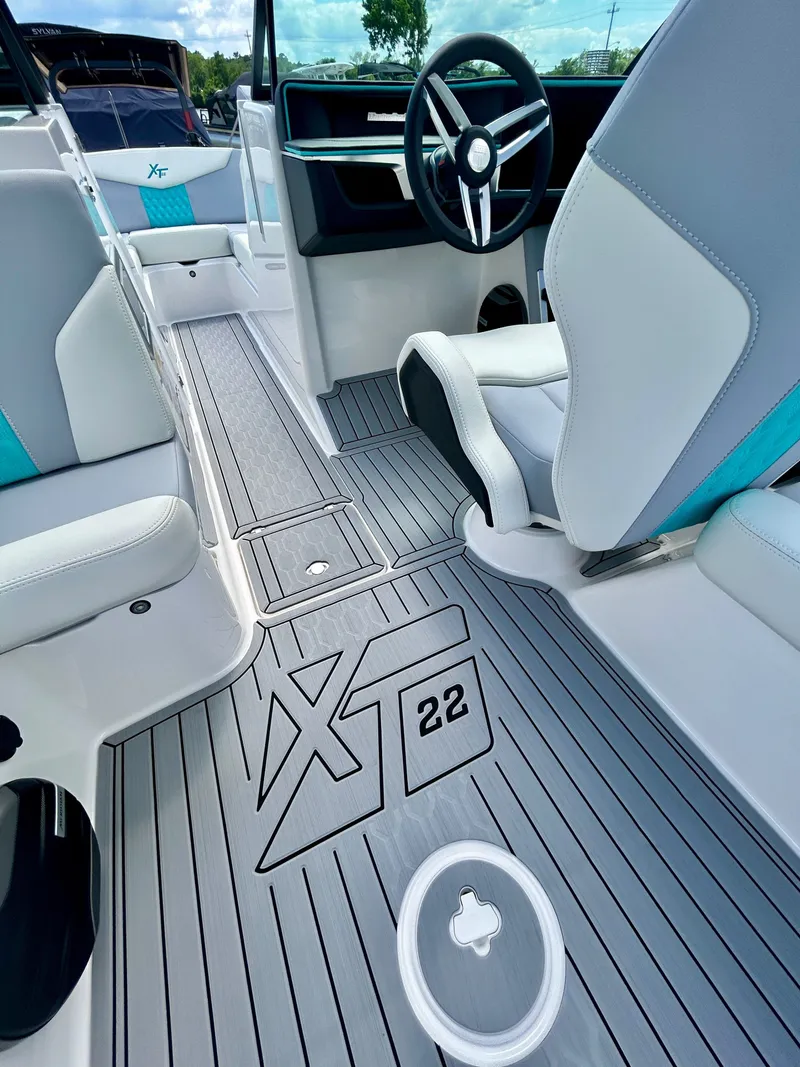 Slide: The Image of Interior of 2026 MasterCraft XT22 boat with modern design. - 41