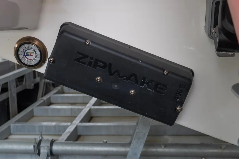 Slide: The Image of Zipwake trim system on 2026 Tiara Yachts 34 LS boat, enhancing stability and performance. - 22