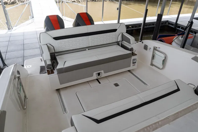 Slide: The Image of 2026 Tiara Yachts 34 LS interior with luxurious seating and modern design. - 4