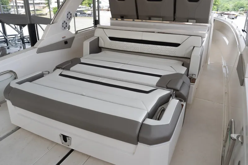 Slide: The Image of 2026 Tiara Yachts 34 LS interior with luxurious seating and modern design. - 6