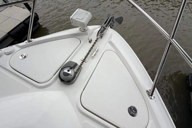 Slide: The Image of Bow of a 2012 Sea Ray 450 Sundancer yacht with anchor and railing. - 7