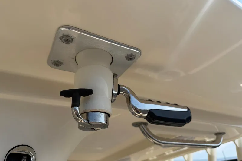 Slide: The Image of Close-up of a 2019 Scout 275 LXF boat handle and fixture. - 29