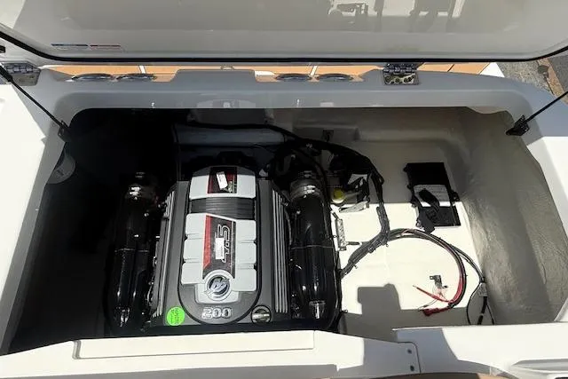 Slide: The Image of 2026 Bayliner V20i boat engine compartment with a powerful inboard motor. - 6