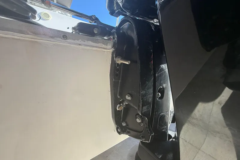 Slide: The Image of Close-up of a 1996 Grady-White Sailfish 272 boat engine mount. - 120