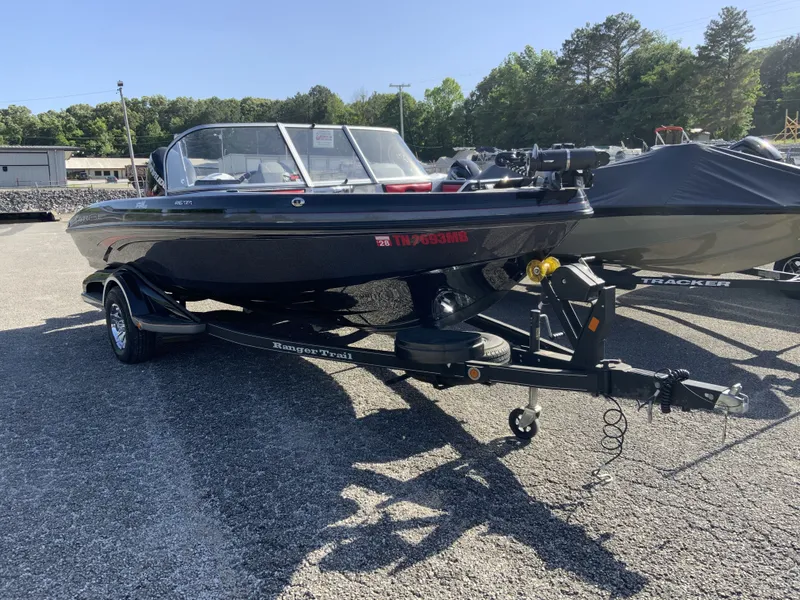 The Image of 2018 Ranger 1850MS Reata boat on trailer outdoors. - 1