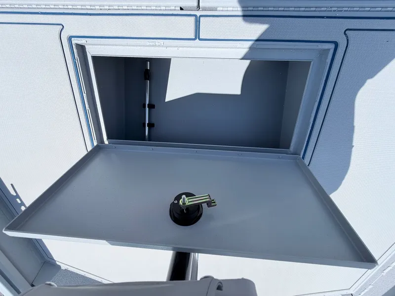 Slide: The Image of G3 Gator Tough 20CCJ DLX 2026 storage compartment with open hatch. - 4