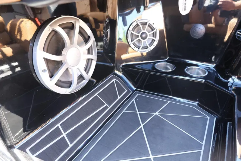 Slide: The Image of Interior of 2021 ATX Surf Boats 22 Type-S with speakers and cup holders. - 42
