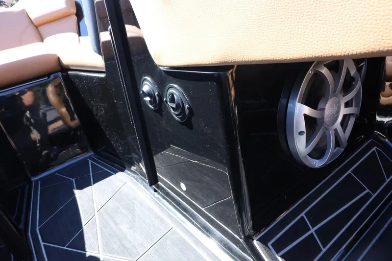 Slide: The Image of 2021 ATX Surf Boats 22 Type-S interior with speaker and stylish flooring. - 43
