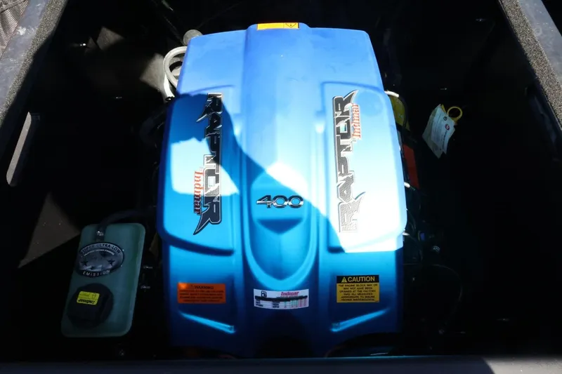 Slide: The Image of 2021 ATX Surf Boats 22 Type-S engine, featuring a Raptor 400 motor. - 47