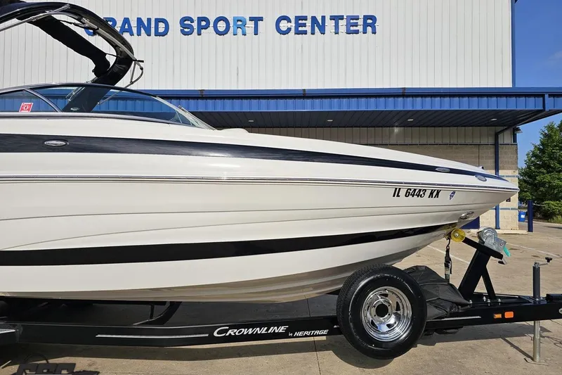 Slide: The Image of 2019 Crownline 275 SS boat on trailer at Grand Sport Center. - 16