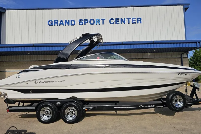 Slide: The Image of 2019 Crownline 275 SS boat on trailer at Grand Sport Center. - 3