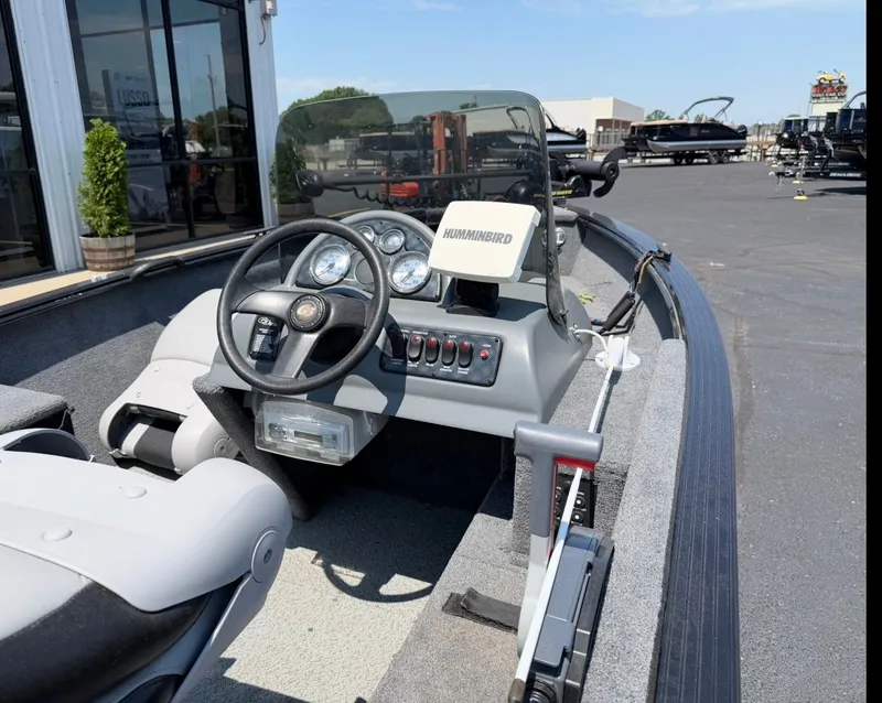 Slide: The Image of Interior view of a 2012 G3 V167 boat with steering console. - 10