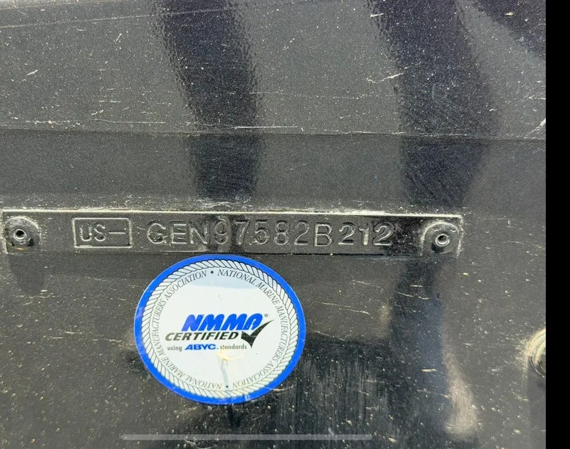 Slide: The Image of NMMA certified boat with serial number GEN97582B212, model G3 V167, year 2012. - 18
