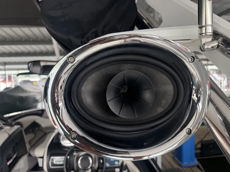 Slide: The Image of Close-up of a speaker on a 2012 Malibu Wakesetter 23 LSV boat. - 2