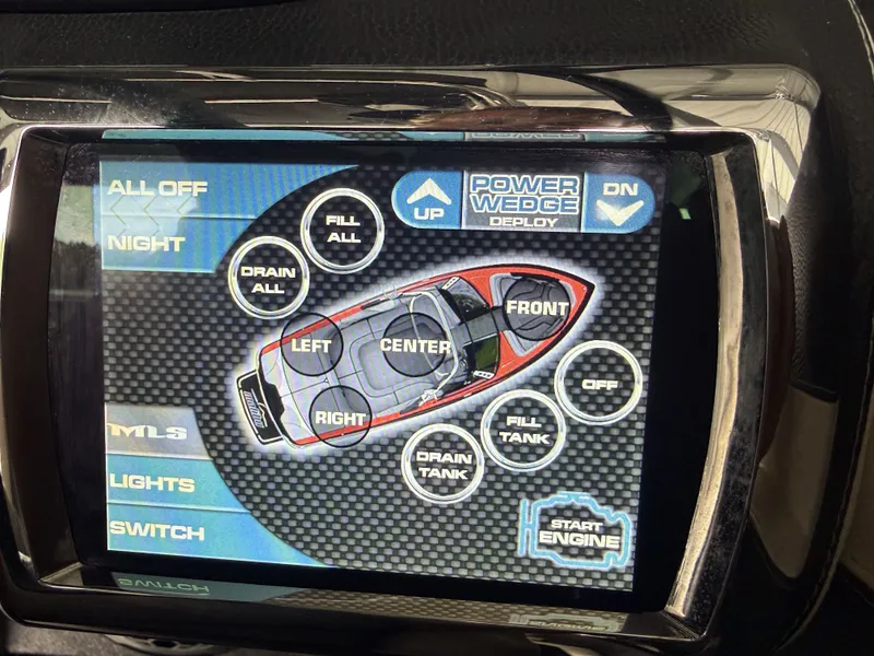 Slide: The Image of Touchscreen control of 2012 Malibu Wakesetter 23 LSV with ballast and lighting options. - 23