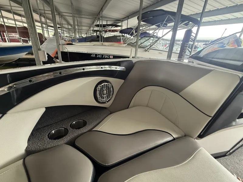 Slide: The Image of Interior of a 2012 Malibu Wakesetter 23 LSV boat in dock. - 27