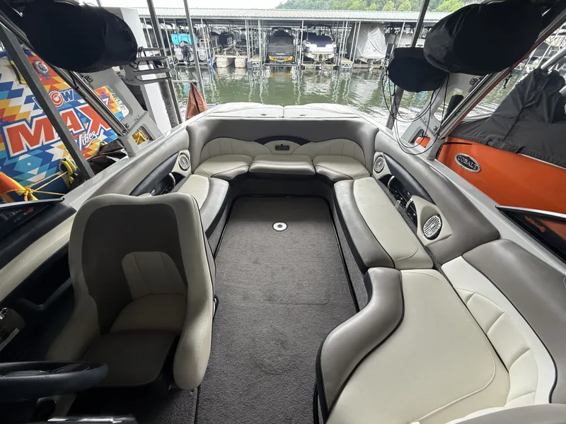 Slide: The Image of Interior of a 2012 Malibu Wakesetter 23 LSV boat at the dock. - 29