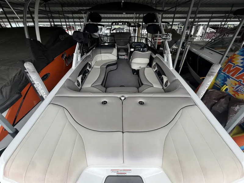 Slide: The Image of Interior of a 2012 Malibu Wakesetter 23 LSV boat in dock. - 8