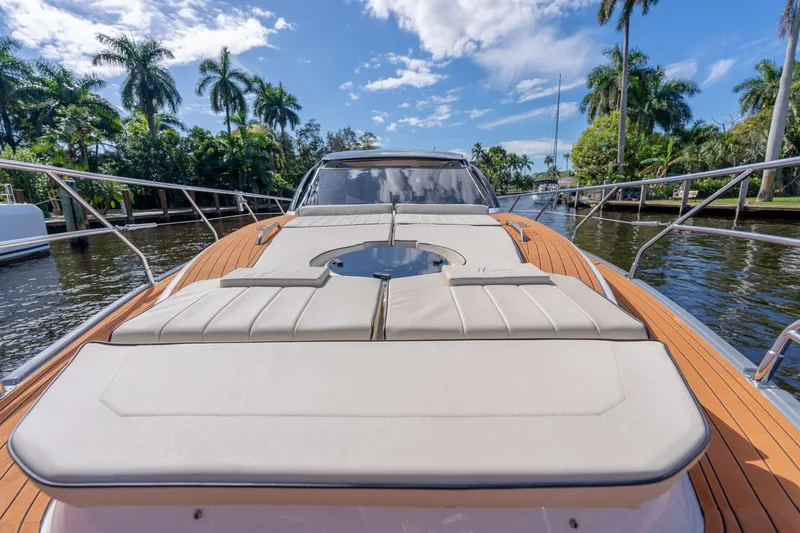 Slide: The Image of Manufacturer Provided Image: Luxurious 2025 Hanover 415 yacht with spacious sun deck, surrounded by tropical scenery. - 5