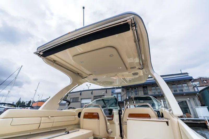 Slide: The Image of 2025 Chris-Craft Launch 31 GT boat interior with sleek design and modern features. - 18