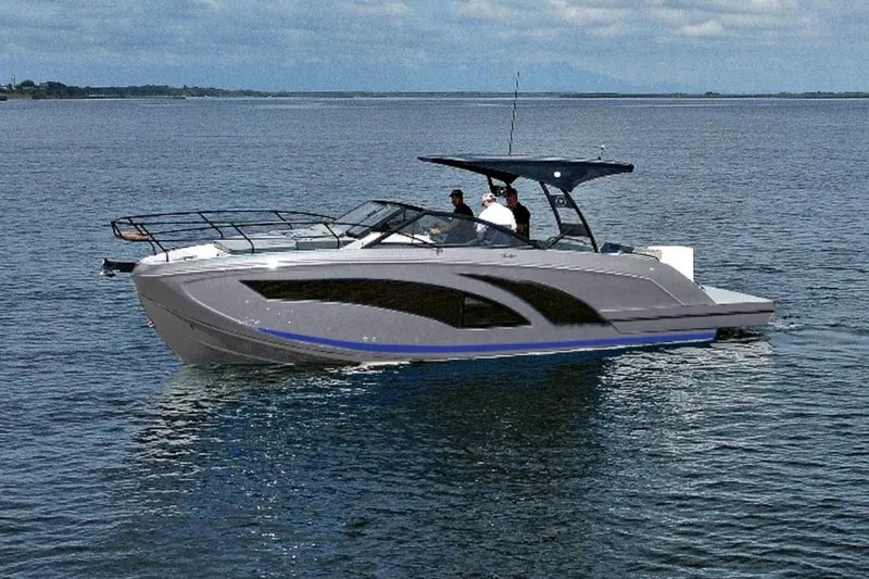 The Image of Modern Hanover 327 boat cruising on open water, 2027 model. - 0
