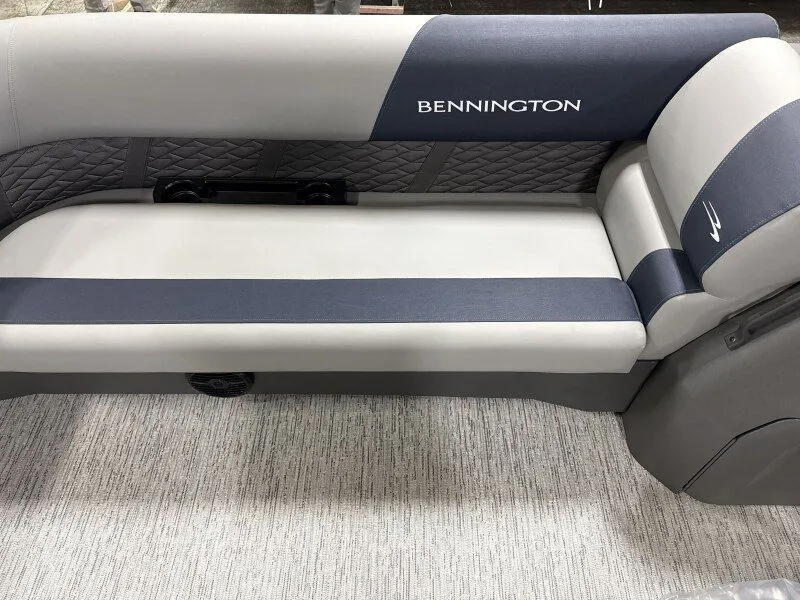 Slide: The Image of Bennington 20SL-SPS 2025 boat seat with gray upholstery. - 4