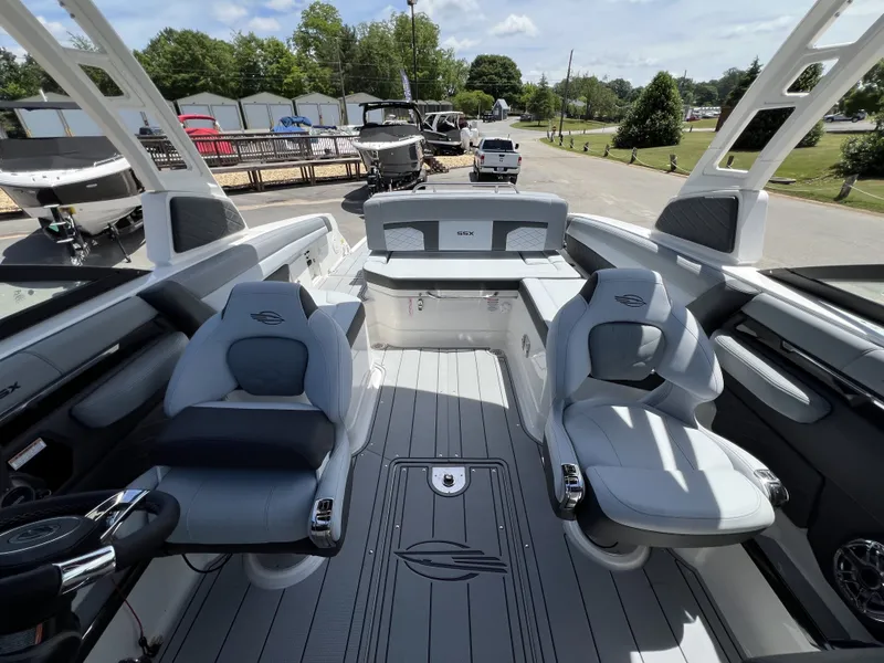 Slide: The Image of Interior of 2026 Chaparral SSX 6 boat with luxurious seating. - 11